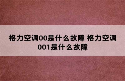 格力空调00是什么故障 格力空调001是什么故障